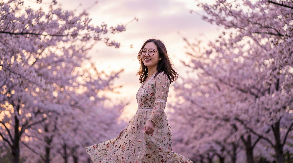 校花樱花季外景拍摄花絮